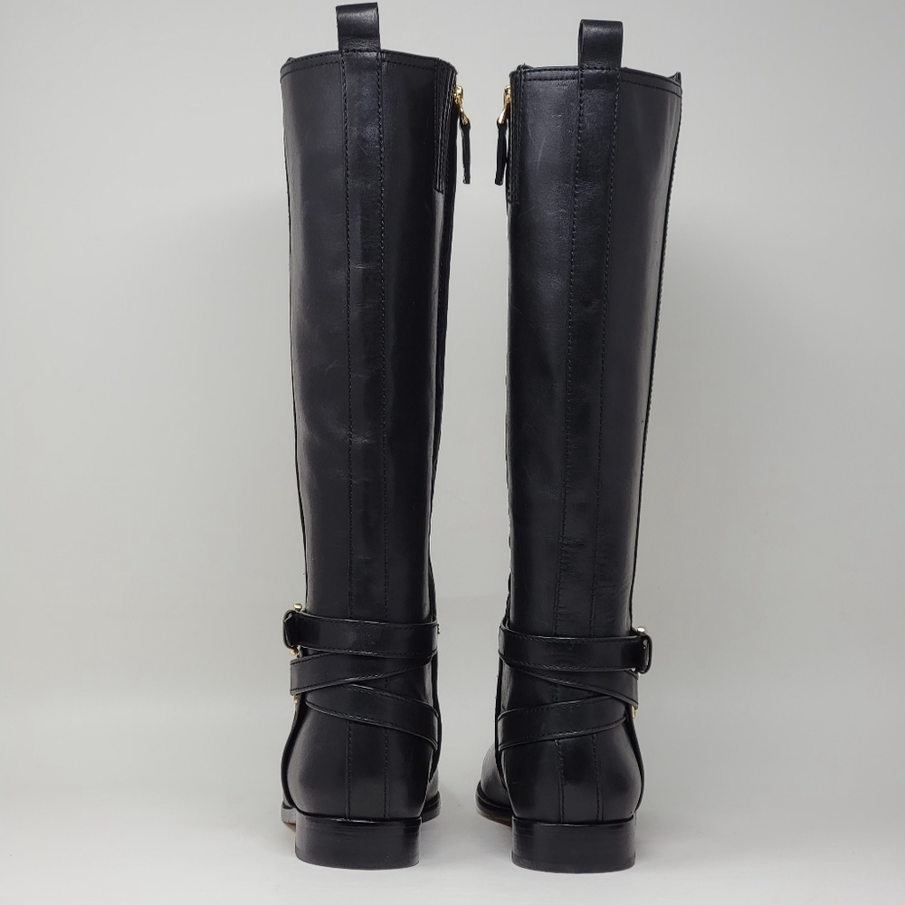 Ralph Lauren Blayke Buckled Riding Boots Black Saddle Women's Size 5.5 New - Picture 7 of 13
